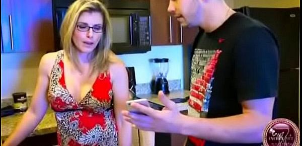  Son blackmail mom to do blowjob with his friend also